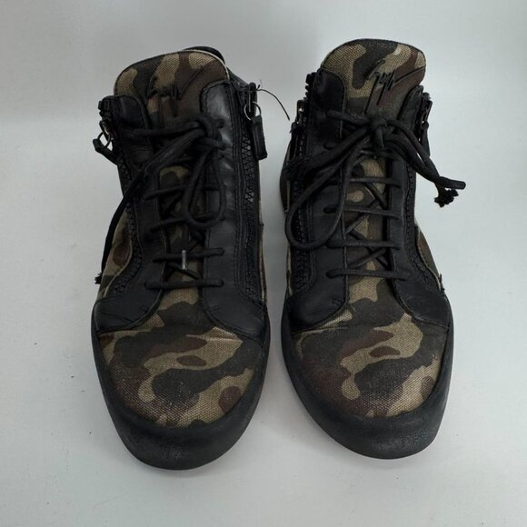 GIUSEPPE ZANOTTI Kriss mid top army style sneakers Size 44 US 11 - Picture 2 of 5